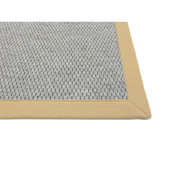 Saba Wollweb 5cm Bordürenteppich Rechteck Wunschmass in Silver