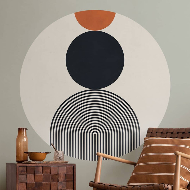 Wandtattoo Abstrakte Linien und Kreise im Einklang - Costa - Rund