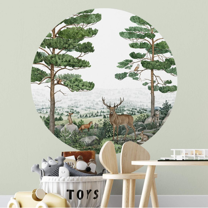 Wandtattoo Kikki Belle - Tierische Abenteuer im Grünen - Rund