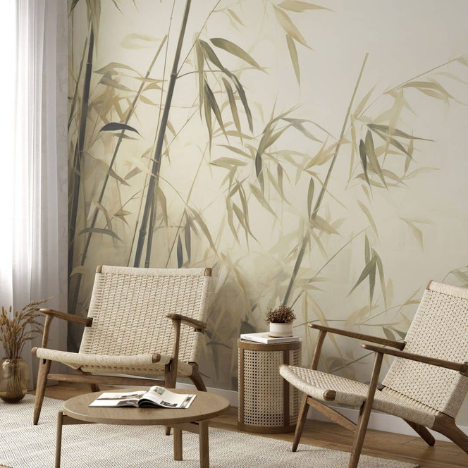 Blättermotivtapete Big Pictures beige 4.50 x 2.70 m