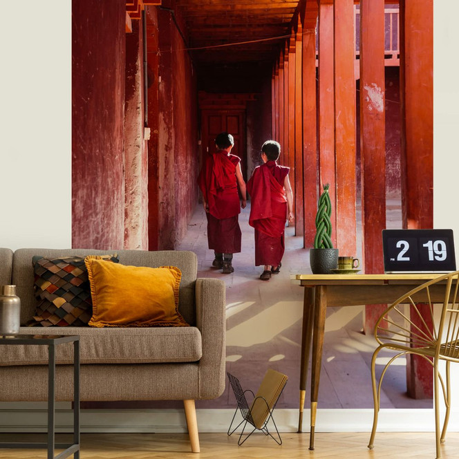 Fototapete Colombo - Mönche in Nepal