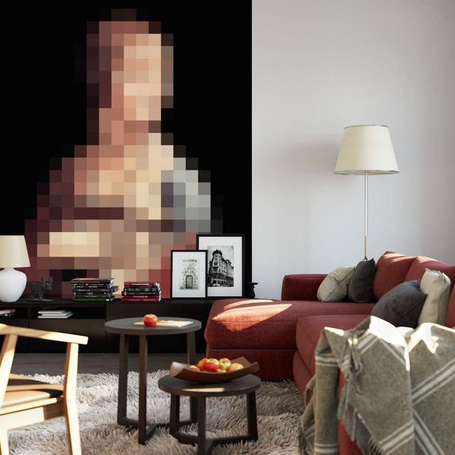 Fototapete Pixelart - da Vinci - Die Dame mit dem Hermelin - 192x260cm - Bild 1
