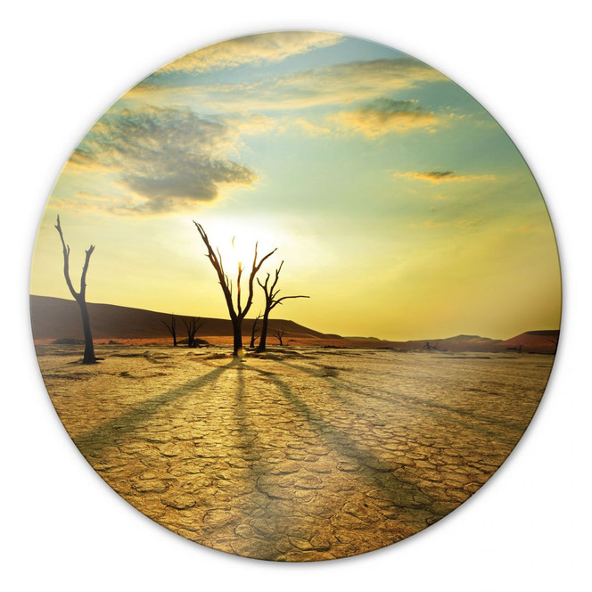 Glasbild Desert Valley - rund