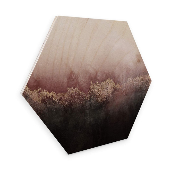 Hexagon - Holz Birke-Furnier Fredriksson - Rosa Himmel