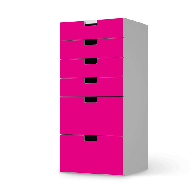 Klebefolie IKEA Stuva / Malad Kommode - 6 Schubladen - Pink Dark- Bild 1