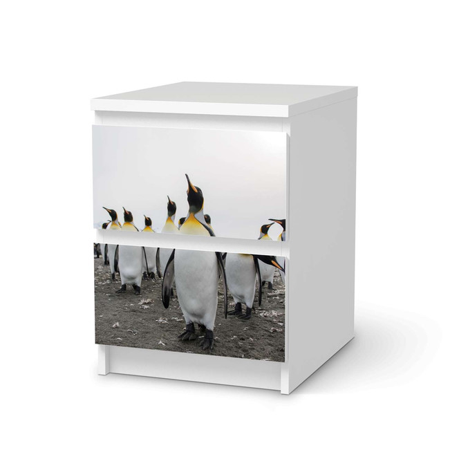 Möbelfolie IKEA Malm Kommode 2 Schubladen - Penguin Family- Bild 1