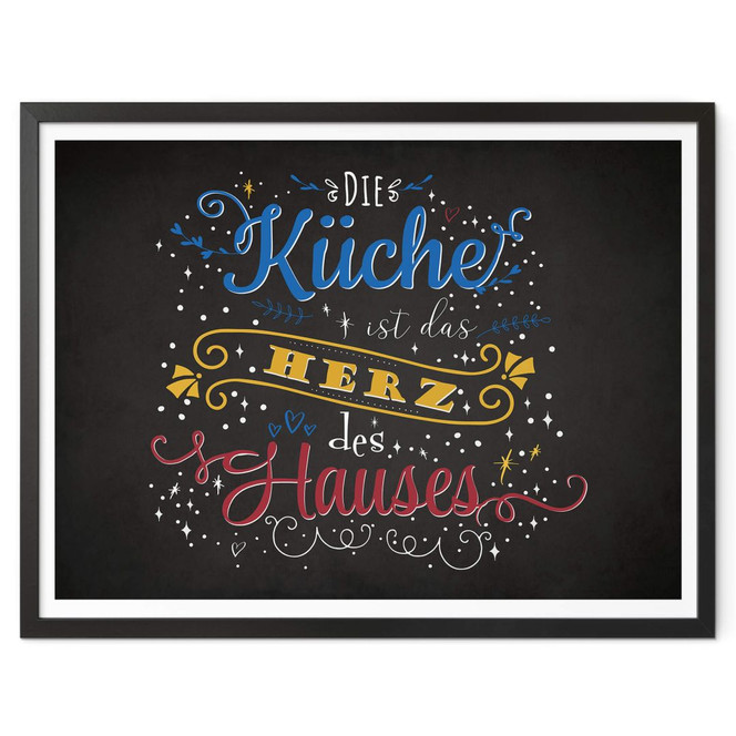 Poster Die Küche ist das Herz des Hauses - dunkel