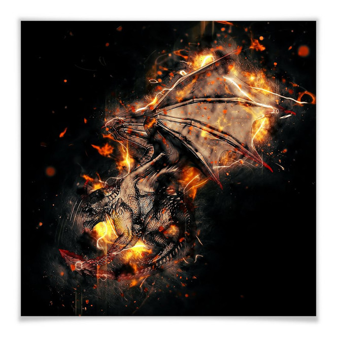 Poster Fireflight - quadratisch