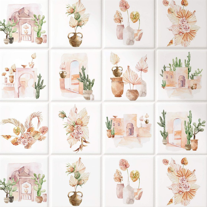 Fliesenaufkleber Marokkanische Impressionen - 12er Set