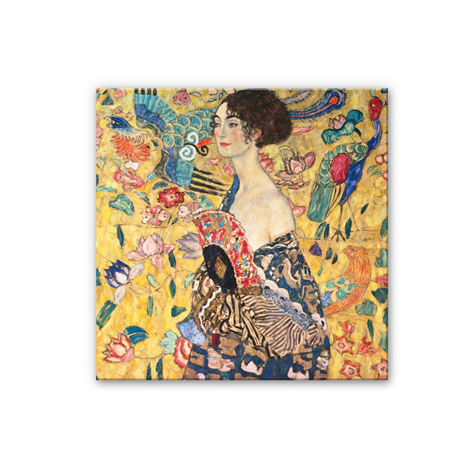 Hartschaumbild Klimt - Dame mit Fächer