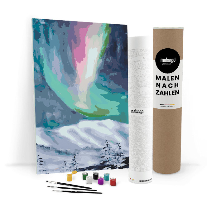 Malen nach Zahlen Leinwandbild - Nordlichter No. 1