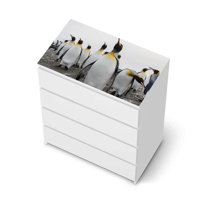 Möbelfolie IKEA Malm Kommode 4 Schubladen oben - Penguin Family- Bild 1