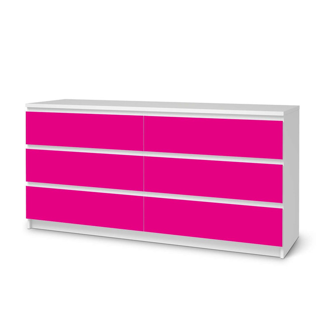 Möbelfolie IKEA Malm Kommode 6 Schubladen (breit) - Pink Dark- Bild 1