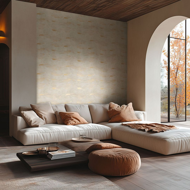 Farbverlauf-Tapete Beige Creme – Abstrakte Vliestapete hell mit Struktur