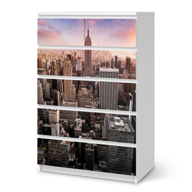 Möbel Klebefolie IKEA Malm Kommode 6 Schubladen (hoch) - Big Apple- Bild 1