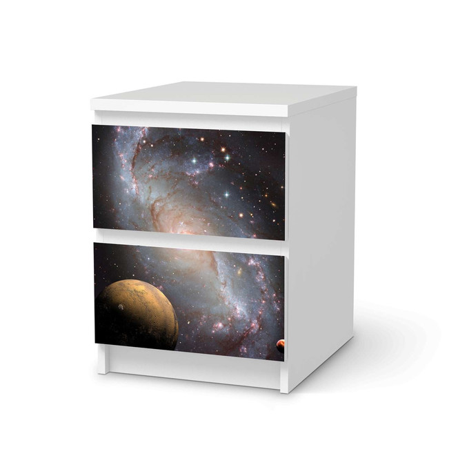 Möbelfolie IKEA Malm Kommode 2 Schubladen - Milky Way- Bild 1
