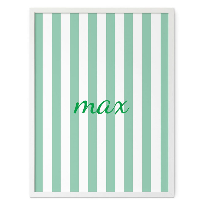 Personalisierbares Poster Streifen grün