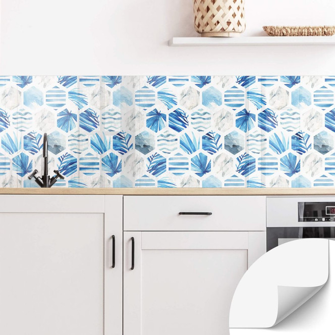 Selbstklebende Küchenrückwand Watercolour - Waves