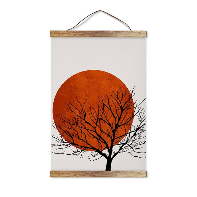 Stoffbild Kubistika - Warmer Sonnenuntergang