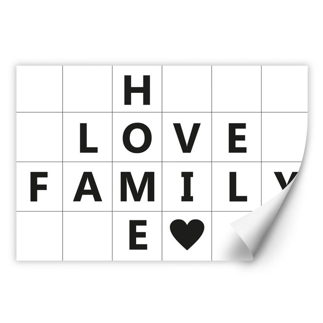 Wallprint mit Raster - Home Love Family