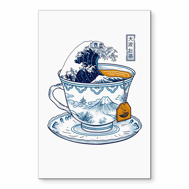 Wandbild Grosse Welle Tee im Hokusai-Stil - Trinidad - Alu-Dibond