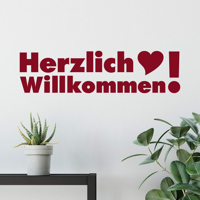 Wandtattoo Herzlich Willkommen 3