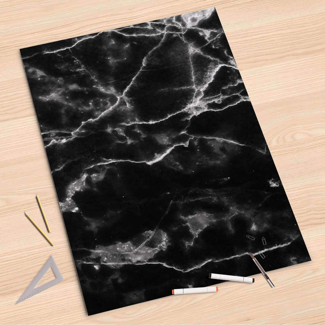Folienbogen (80x120cm) - Marmor schwarz- Bild 1