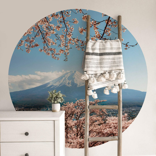 Fototapete Colombo - Mount Fuji in Japan - Rund - Selbstklebend/Vlies
