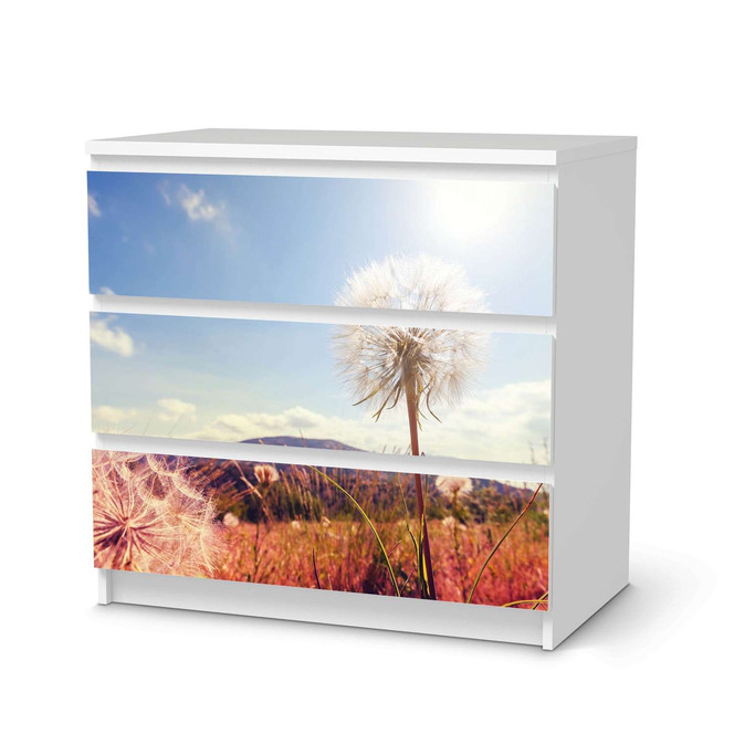 Klebefolie IKEA Malm Kommode 3 Schubladen - Dandelion- Bild 1