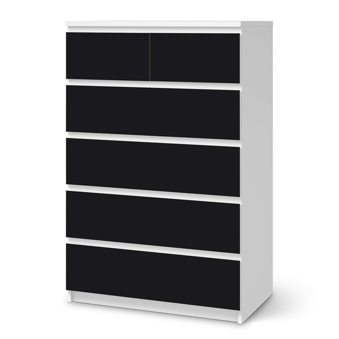 Möbel Klebefolie IKEA Malm Kommode 6 Schubladen (hoch) - Schwarz- Bild 1