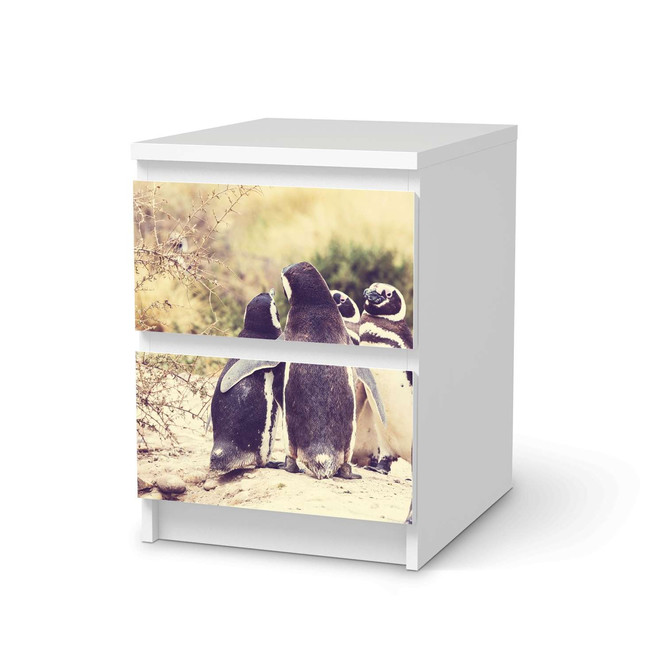 Möbelfolie IKEA Malm Kommode 2 Schubladen - Pingu Friendship- Bild 1
