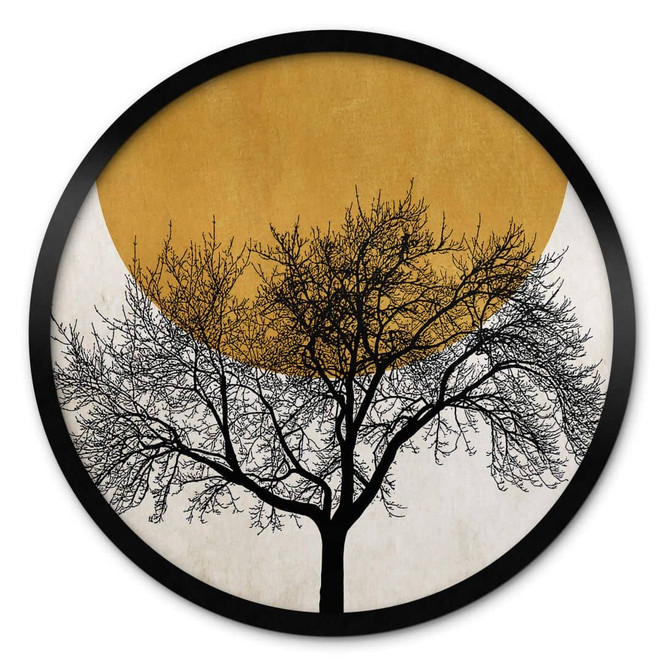 Poster Kubistika - Wintermorgen - Rund