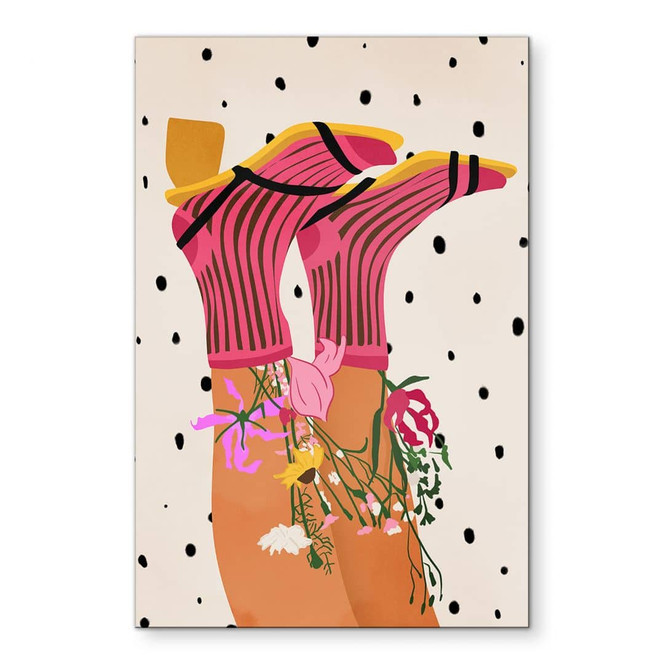 Wandbild Sockenliebe trifft Flower Power - Mokate - Alu-Dibond