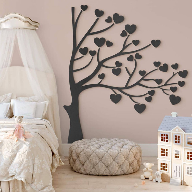 XXL Holz-Wandpaneel Baum mit Herzen - MDF