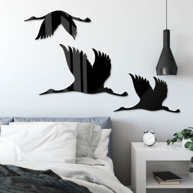 Acryldeko Kraniche - Vogelschwarm 01