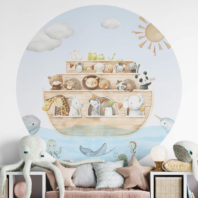 Babyzimmer Wandtattoo Oliver Robins - Arche Noah - Rund - Bild - 1