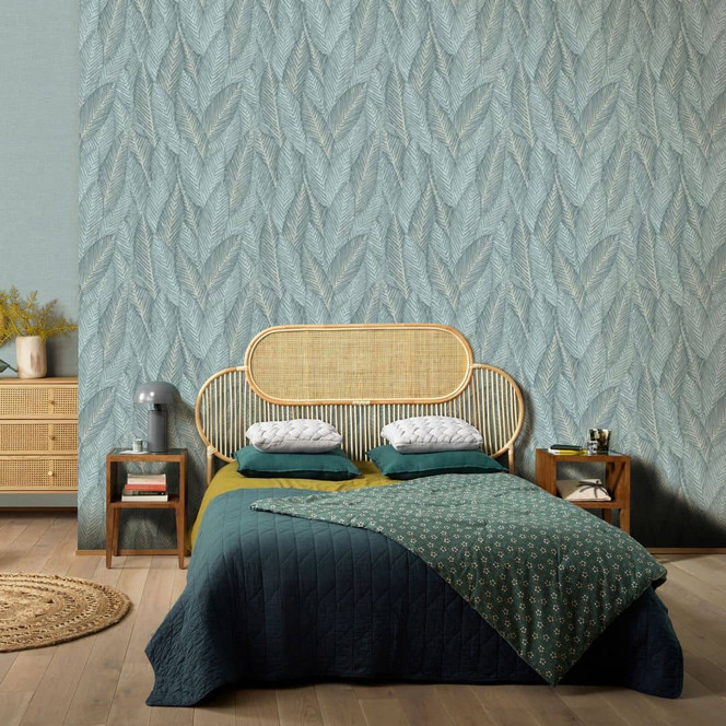 Blättertapete, Mustertapete, Vliestapete Erismann Martinique grün