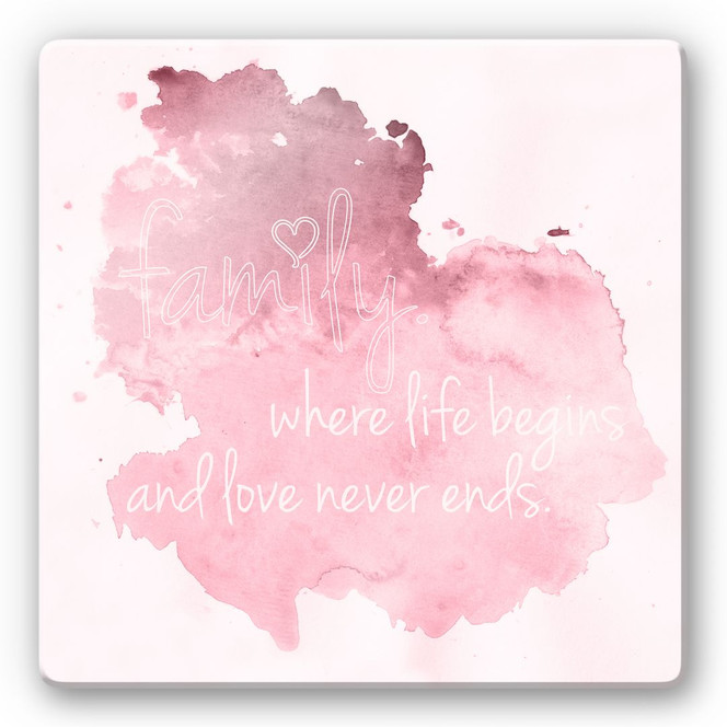 Glasbild Family is where life begins 02