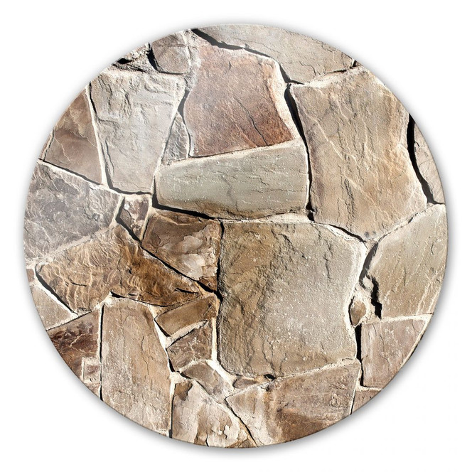 Glasbild Mediterrane Mauer - rund