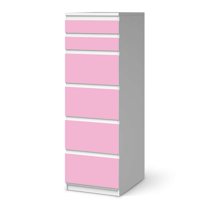 Klebefolie IKEA Malm Kommode 6 Schubladen (schmal) - Pink Light- Bild 1