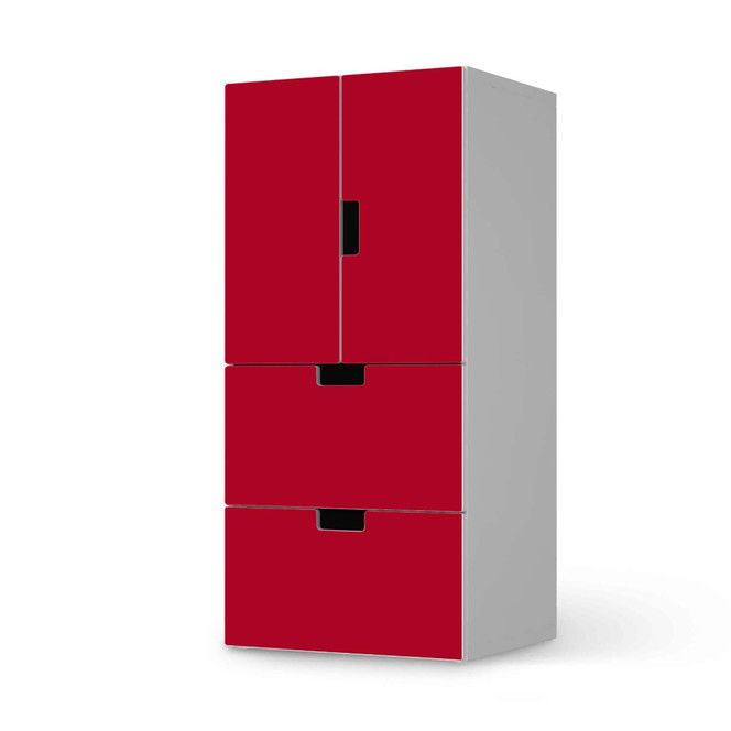 Möbelfolie IKEA Stuva / Malad - 2 Schubladen und 2 kleine Türen - Rot Dark- Bild 1