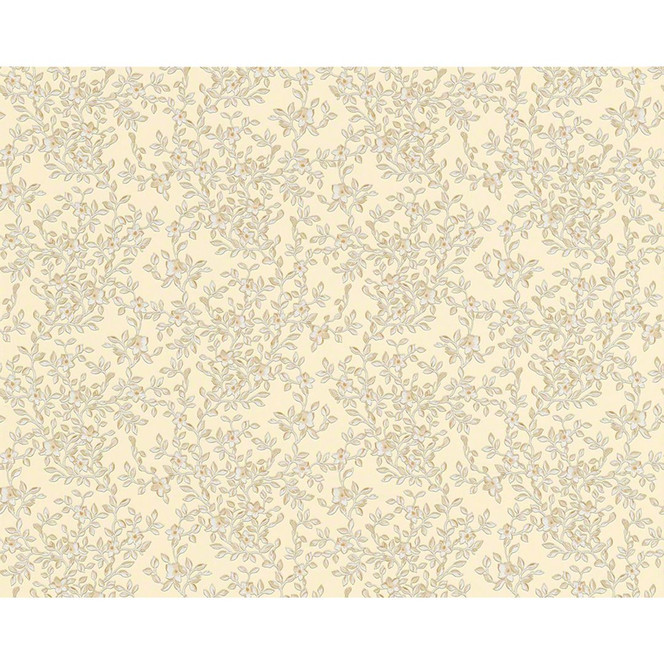 Mustertapeten Versace Wallpaper Tapete Barocco Flowers Beige, Creme, Metallic