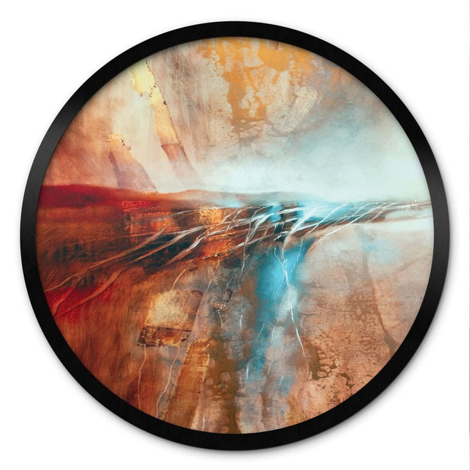 Poster Leuchtender Horizont am Wasser - Schmucker - Rund