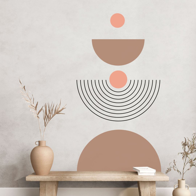 Wandtattoo Geometrisch - Balance der Halbkreise