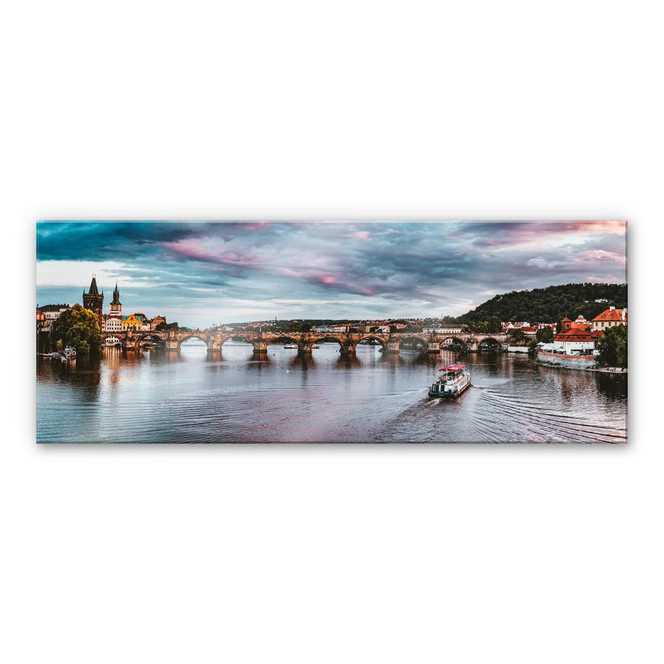 Acrylglasbild Sonnenuntergang in Prag