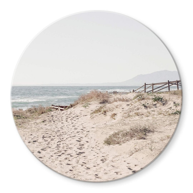 Glasbild 1X Studio - Strandaufgang an den Dünen - Rund