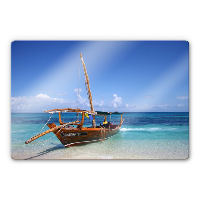 Glasbild Caribbean Sailboat
