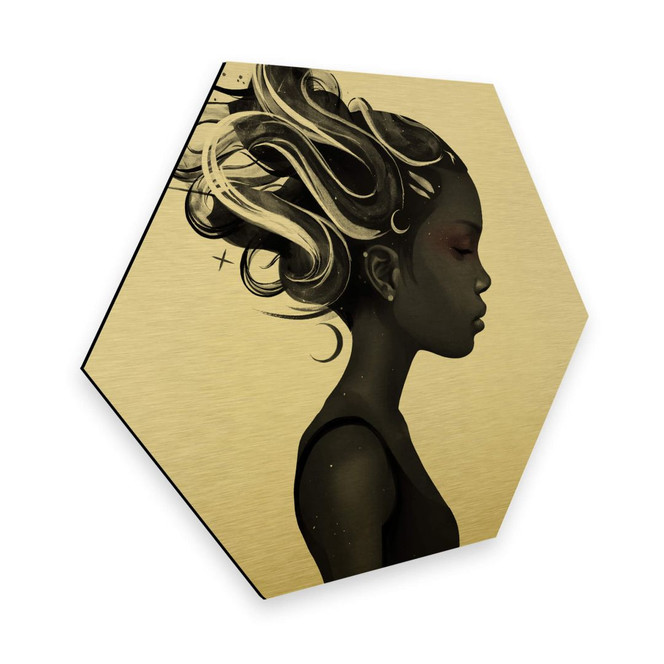 Hexagon - Alu-Dibond-Goldeffekt - Ireland - Hard to say