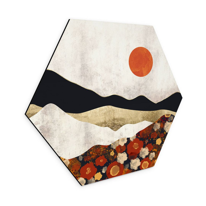 Hexagon Wandbild Herbstliche Berglandschaft - SpaceFrog Designs - Alu-Dibond
