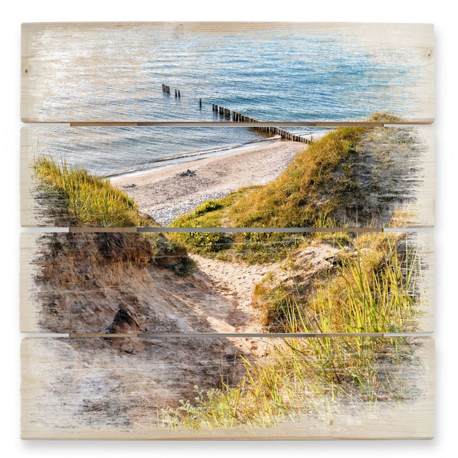Holzbild Ostseedüne - 40 x 41.5 cm